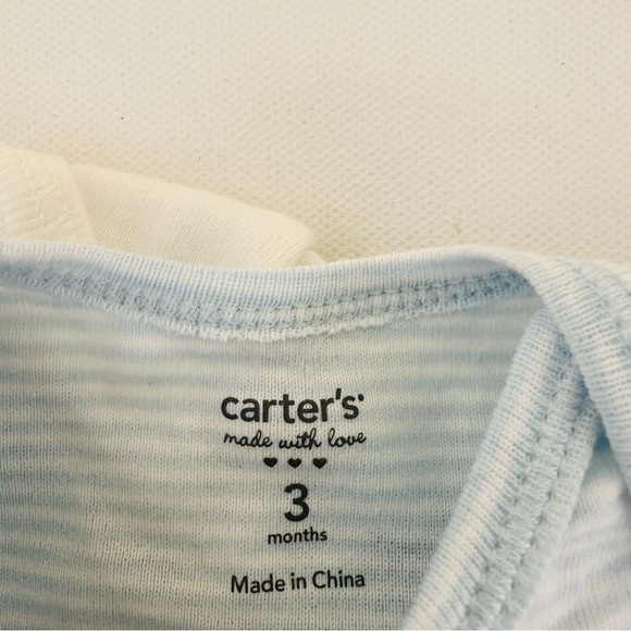 Carter’s 3 Months Baby Boy 4-pk Safari Animals Bodysuit Set Blue Gray Elephant - Picture 2 of 6